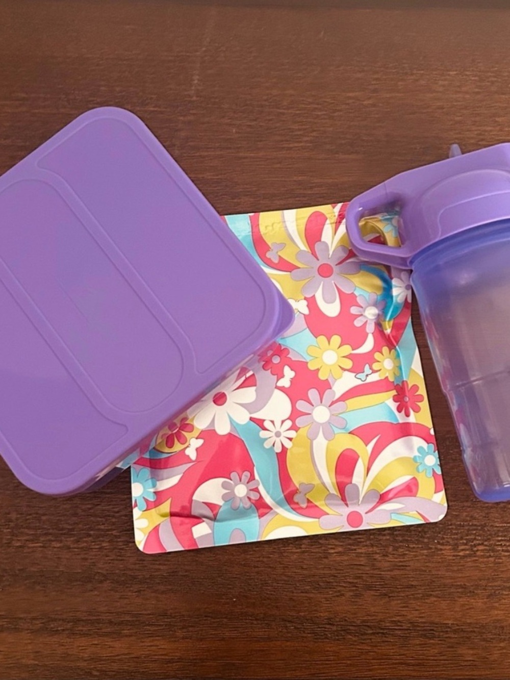 Arctic Zone Lunch Box Set Purple Floral Insulated w Bottle & Container NWT - Picture 2 of 10